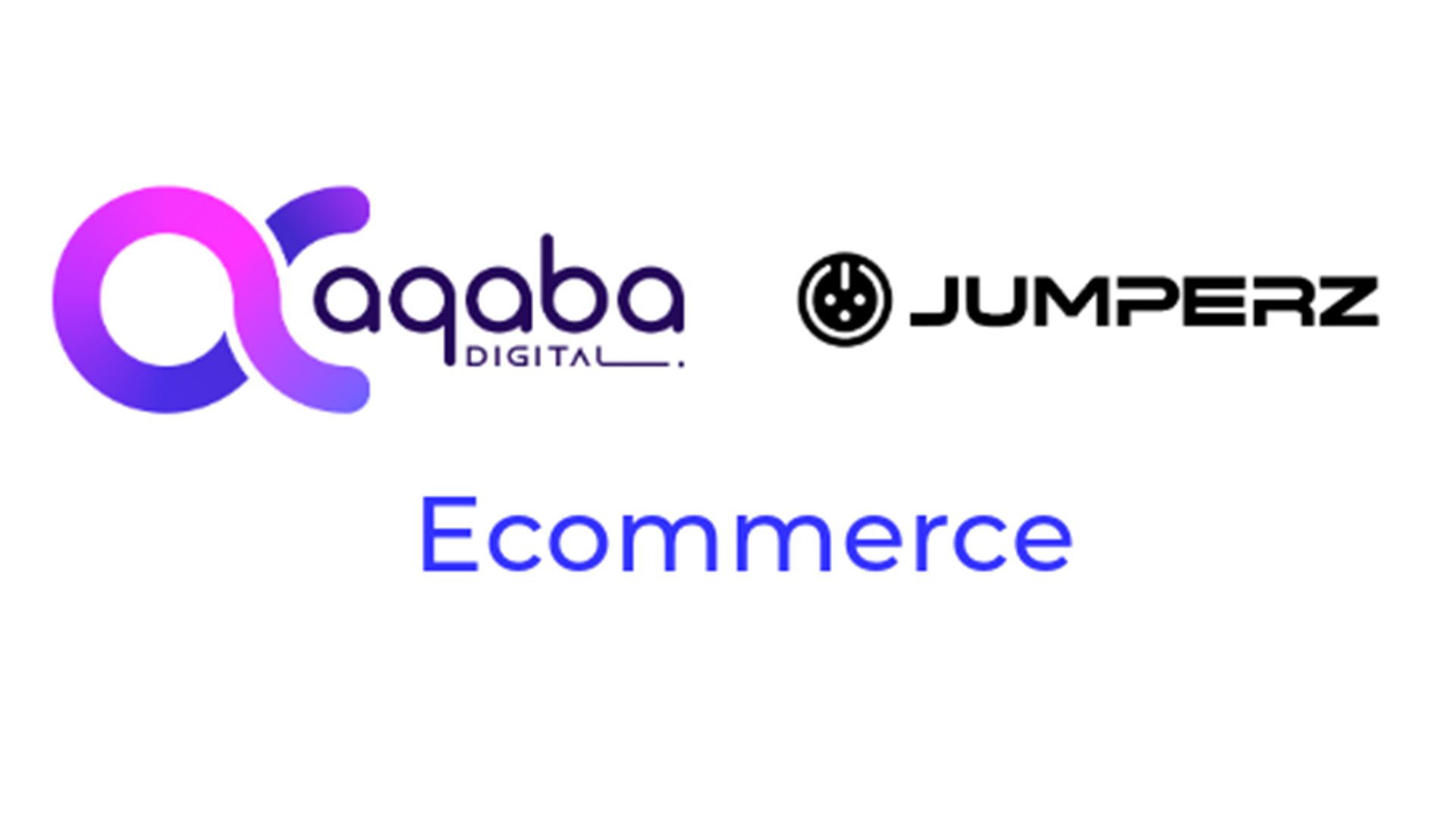 Aqaba Digital logo along side the JUMPERZ Audio Logo with text that reads Ecommerce